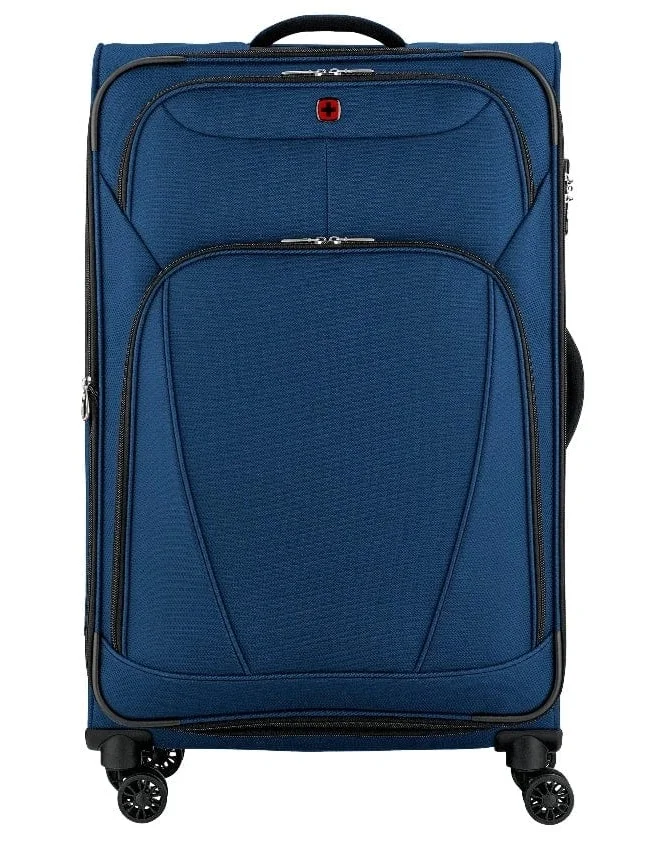 Wenger Beaumont Lite 80 Cm Medium Softside Expandable 4-Double Wheeled Check-In Luggage Trolley - Blue